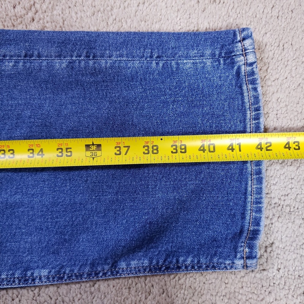 American Eagle Jeans Womens 8 Blue Super High Rise Baggy Straight Cargo Stretch - Picture 8 of 14
